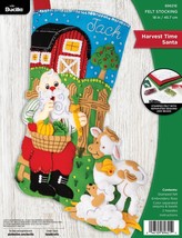 Bucilla Felt Stocking Applique Kit 18&quot; Long-Harvest Time Santa - £63.74 GBP