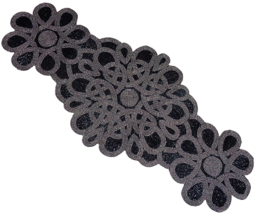 Table Runner black grey hand beaded - Elegant Christmas Table Decor Centerpiece - £52.49 GBP