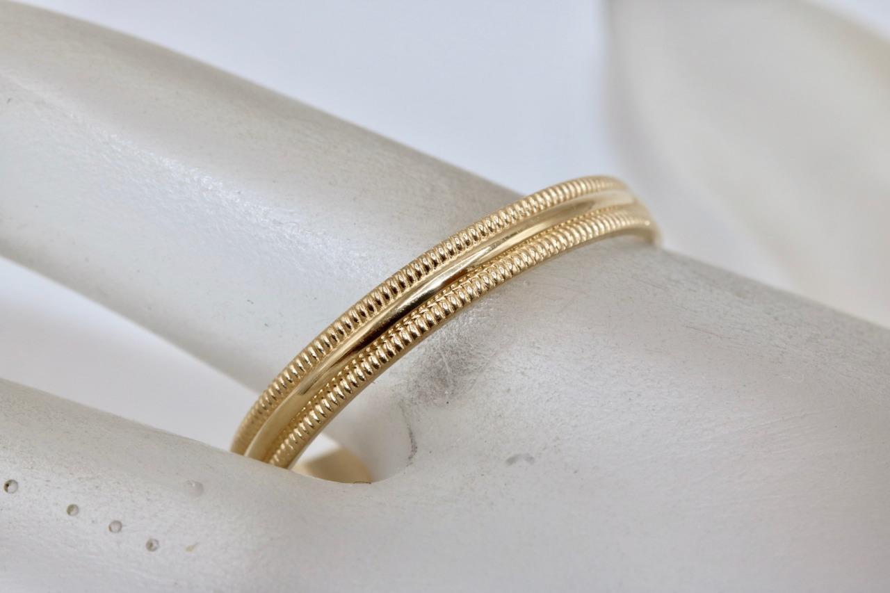 10K Yellow Gold 3mm Milgrain Edge Wedding Band Ring Size 11 Item image 4
