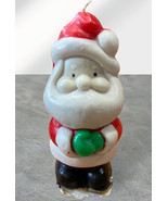 Vintage Christmas Decoration Wax Santa Clause Candle 5.5” Red Hat Green ... - £10.15 GBP