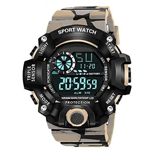 Orologio sportivo digitale multifunzionale quadrante nero per uomo ragazzo - $21.84