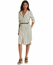 MSRP $155 Ralph Lauren Striped Cotton Dobby Shirtdress Size 0 (SEE DETAILS) - £19.56 GBP