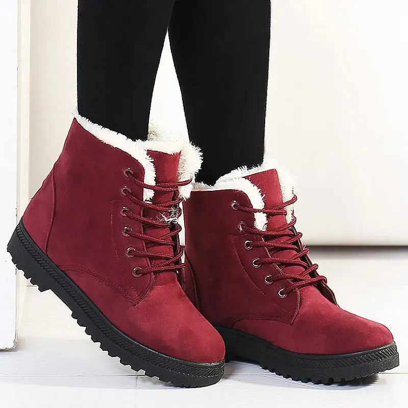 Boots women 2024 new keep warm winter snow boots ankle boots shoes woman solid c - £158.84 GBP