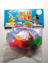 Bugs Bunny Mickey Mouse Sealed Plastic Toy Play Tea Set Hong Kong 1951 UNUSED - $16.15