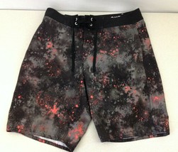 American Eagle Men&#39;s Black Splatter Paint Pattern Front Tie Board Shorts... - $7.92