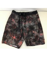 American Eagle Men&#39;s Black Splatter Paint Pattern Front Tie Board Shorts... - $148.96 MXN
