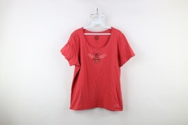 Life Is Good Womens Large Faded Spell Out Bumblebee Crusher Scoop Neck T-Shirt - $34.60