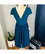 DRESS THE POPULATION Corey Dress, Fit &amp; Flare, Blue/Green Pine, Medium 8... - €137,44 EUR