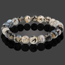 Fashion 8MM Natural Stone Bracelets &amp; Bangles For Women Men Black Dragon Beads Y - £8.46 GBP