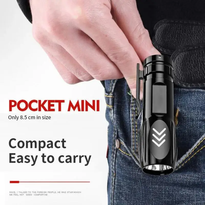 LED Mini Portable Flashlight Aluminum Alloy Mini Portable Pen Clip Light Pocket - £9.68 GBP+