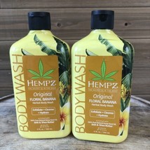 (2) Hempz Original FLORAL BANANA Herbal Body Wash ~  17 fl oz/500ml - £29.42 GBP