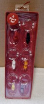 Wine Bottle Neck Charms Christmas 6 Pc Set Of High Heel Shoes &amp; Beads NI... - $6.69 CAD