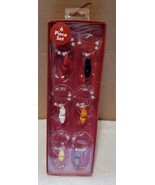 Wine Bottle Neck Charms Christmas 6 Pc Set Of High Heel Shoes &amp; Beads NI... - $4.89