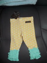 Matilda Jane Light Yellow &amp; Mint Magic Leggings Size 3/6 Months Girl&#39;s NEW - $21.90
