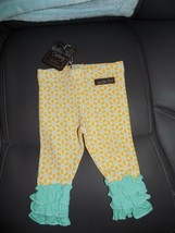 Matilda Jane Light Yellow &amp; Mint Magic Leggings Size 3/6 Months Girl&#39;s NEW - £17.12 GBP