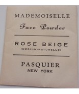Vintage Mademoiselle Face Powder Packet Rose Beige Pasquier NY Unused - $2.72 CAD