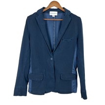 Anthropologie Marrakech Blazer Jacket Womens Large Navy Blue Mixed Media... - $49.98