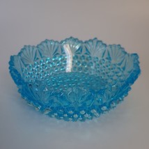 Vintage Imperial Blue Hobnail Glass Bowl With Scalloped Fan Rim - $38.65