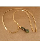Vintage Cornicello horn Jade necklace - Italian pendant - Good luck gift... - £90.44 GBP