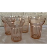 Anchor Hocking Queen Mary Pink Depression Glass 9 oz Flat Tumbler Set of 4 - €19,21 EUR