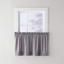 Tier Curtain Pair Light Gray 57&quot;W x 45&quot; L Rod Pocket Window Panels Light Filter - £12.33 GBP