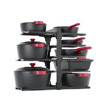 Pots And Pans Organizer : Rack For Under Cabinet, 8-Tier Heavy Duty Adjustable P - £42.78 GBP