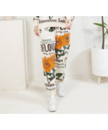 Sunflower Cotton Pants Sweat Pants Floral Yoga Sweatpants Loose Workout ... - $1,239.37 MXN
