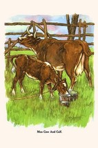 Moo Cow &amp; Calf by Bird &amp; Haumann - Art Print - £17.57 GBP+