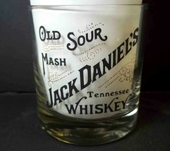 Jack Daniel&#39;s glass Old Sour Mash Tennesee Whiskey Gold Black logo 7 oz - £7.91 GBP
