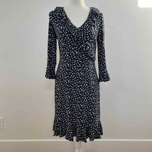 Boden Michaela Daisy Floral Print Ruffles V-neck Casual Jersey Dress 8R - $38.69