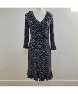 Boden Michaela Daisy Floral Print Ruffles V-neck Casual Jersey Dress 8R - £30.47 GBP