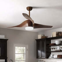 Retro Spiral Fan Leaf Ceiling Fan Light Simple - £773.55 GBP