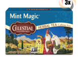 3x Boxes Celestial Seasonings Magic Mint Herbal Tea | 20 Bags Each | 1.4oz - £17.06 GBP