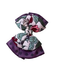 Matilda Jane Floral and Purple Large Hair Bow Clip NWOT - £7.59 GBP