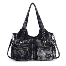 Fashion Women Bag Vintage Casual Denim Handbag Lady Large Capacity Jeans Tote We - £59.83 GBP