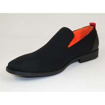 Men Tayno Dressy Casual Knit Fabric Comfortable Slip on Loafer #ALPHA F Black image 4