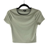 Express Womens Body Contour Crop T Shirt Top Green S - $12.59