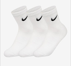 Nike Everyday Lightweight Ankle Socks 3 Pairs Sports Casual White NWT SX7677-100 - £25.26 GBP