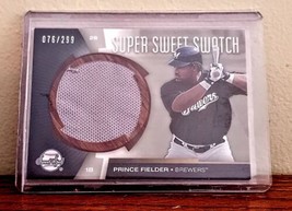 2006 Milwaukee Brewers Prince Fielder Upper Deck Swatch Baseball Card # 76/299 - £13.40 GBP
