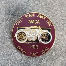 Chief Blackhawk Black Hawk AMCA 1989 Thor Davenport Iowa Motorcycle Harley Pin - $8.99