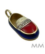 14k Yellow &amp; White Gold Diamond Enamel Shoe Charm 4 grams VINTAGE - €651,04 EUR