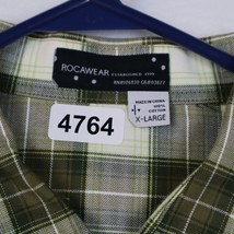 Rocawear Classic Shirt Mens XL Green Brown Plaid Button down Short Sleeve - £18.18 GBP