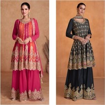 Readymade exclusive embroidery Lehenga style bottom Suit wedding wear Fr... - £79.76 GBP