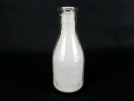 Vintage Glass Quart Milk Bottle, Round, Unbranded, Embossed 5 Cent Store... - $14.65