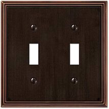 Amerelle 77TTDB Metro Line Wallplate, 2 Toggle, Cast Metal, Aged Bronze,... - $22.06