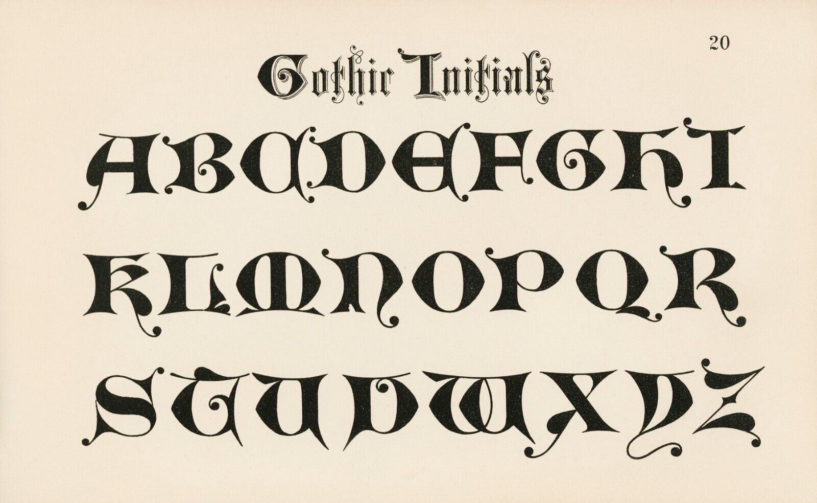12664.Room Wall Poster print.1890 Typography Alphabet.Esser art.Gothic Fonts