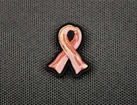 Bacon Awareness Ribbon 3D PVC Rubber Morale Patch Hook Backing - $163.91 MXN