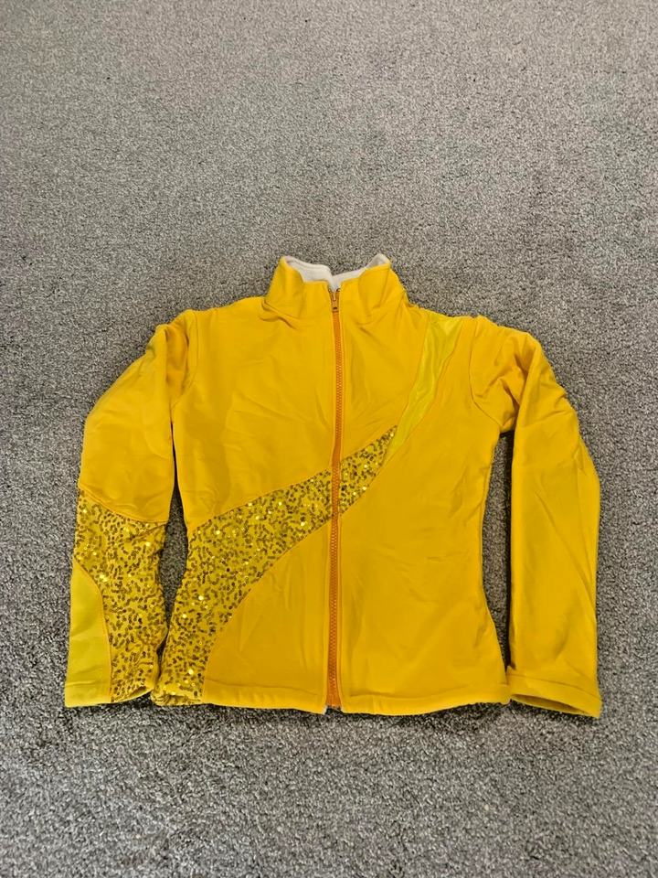 Yellow Figure Skating Jacket, Warm Up, Fleece Lining, Polyester - $19.79