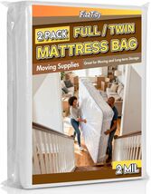 Clear 2 Pack Mattress Covers - Waterproof &amp; Tear-Resistant for Safe Storage - $30.64