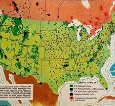 1954 National Parks And Forests Camping Vacation Map Woman&#39;s Day Page DWQQ9 - $377.73 MXN